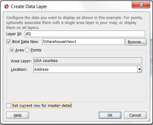 Create Area Data Layer Dialog