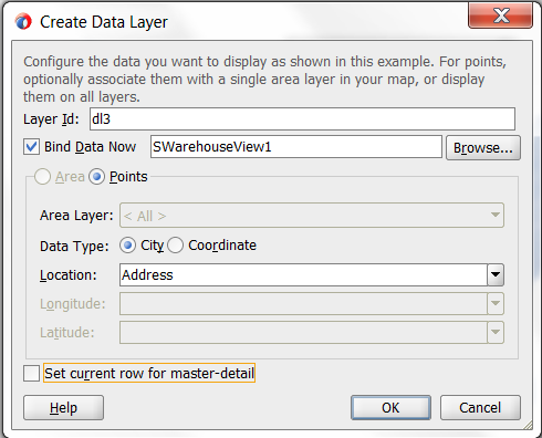 Create Point Data Layer Dialog