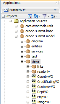 View objects appear in the Application Navigator
