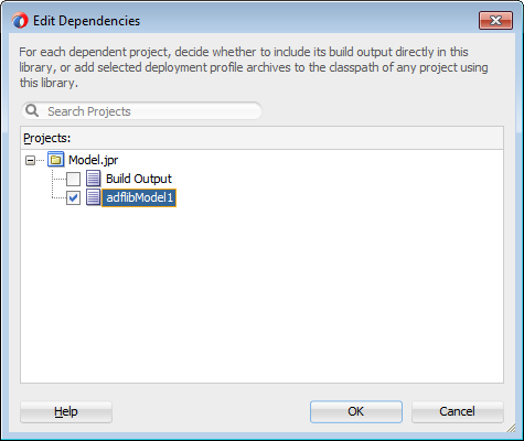 Edit Dependencies deployment profile selection