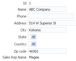 Form using CustomerVO, but with some attributes hidden