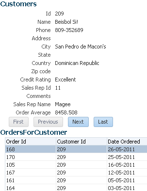 customer form and customer order table