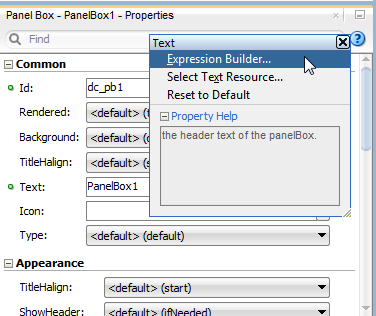 Expression builder is accessible from the PI