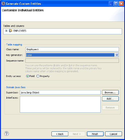 Customize Individual Entities Dialog Box