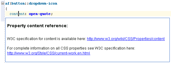 Quick Reference Documentation for CSS Properties