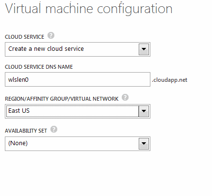 Virtual Machine Configuration screen