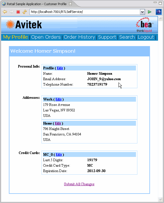 Avitek Welcome Page