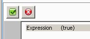 The default conditional expression, (true), is shown.
