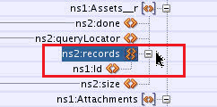 ns:Id node for ns2:records element