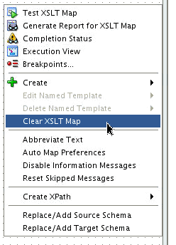 Clear XSLT Map context menu item