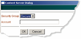 Content Server dialog box