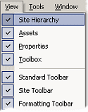 Checklist Menu to Show or Hide Interface Items
