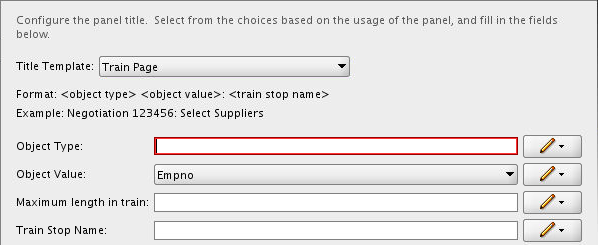 This image shows the options for the Train Page Template, which are explained next.