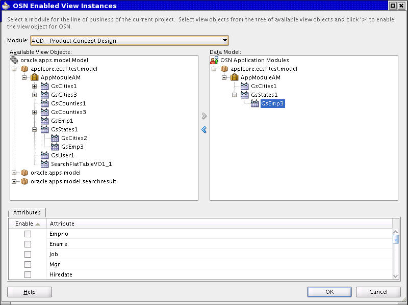 Starting the OSN Enabled View Instances Wizard