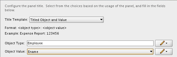 This image shows the options for the Title Object and Value Template, which are explained next.