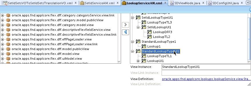 A screenshot of the StandardLookupTypeUI1 in the data model.