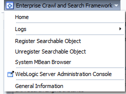 Enterprise Crawl and Search Framework target menu