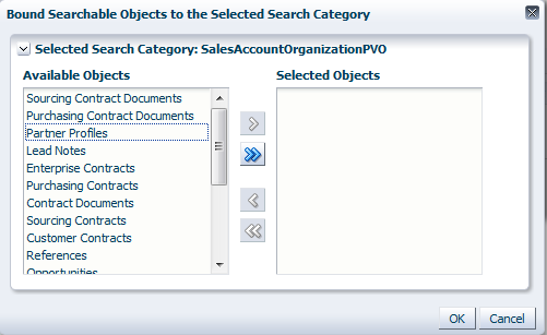 Bound SOs to the Selected Search Category dialog