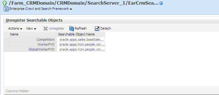 Remove Searchable Objects page