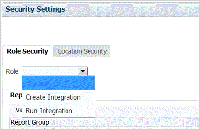 Schermata che mostra le opzioni per la sicurezza dei ruoli.