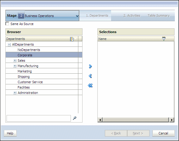 La finestra di dialogo Gestione regole di assegnazione consente di creare una regola di assegnazione da utilizzare come template per più assegnazioni simili.