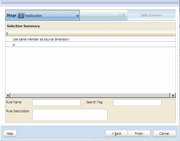 Utilizzare il riepilogo della selezione per verificare la definizione della regola di assegnazione e immettere il nome della regola , un criterio di ricerca e una descrizione della regola.