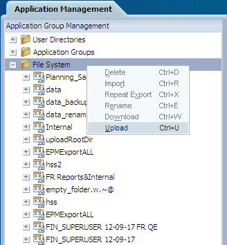 Nodo File System evidenziato con opzione Carica selezionata nel menu di scelta rapida