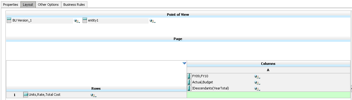 Layout del form in fase di progettazione