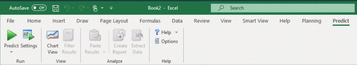 Faixa de Opções do Planejamento Preditivo. Faixa de Opções do Planejamento Preditivo.