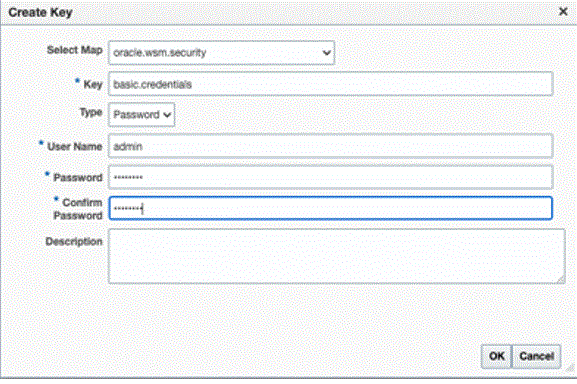 Caixa de diálogo Criar Chave Caixa de diálogo Criar Chave