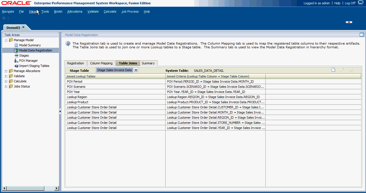 在加入表格頁籤中，選取階段表格，並檢視已加入查詢表格。