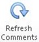 The Refresh Comments button in the Performance Reporting ribbon