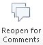 The Reopen for Comments button in the Performance Reporting ribbon