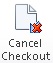 The Cancel Checkout button from the Performance Reporting ribbon