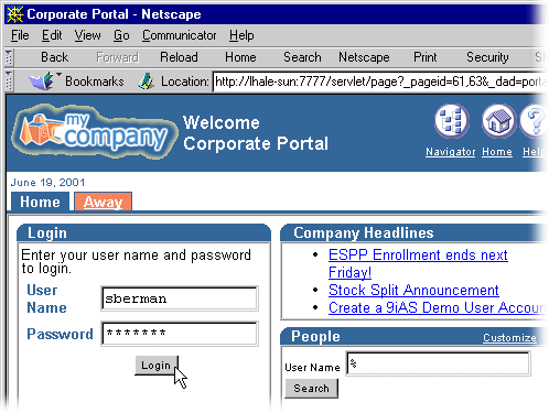 MyCompany Portal on Netscape