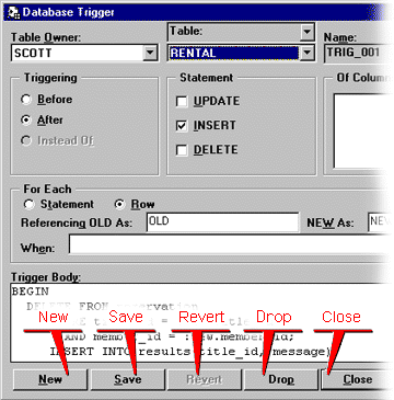 Using Database Triggers