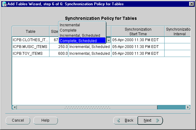 Text description of addwiz_synctab.gif follows.