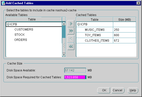 Text description of change_cache_tab2.gif follows.