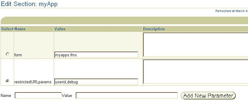 This image shows a sample configuration section using EM.