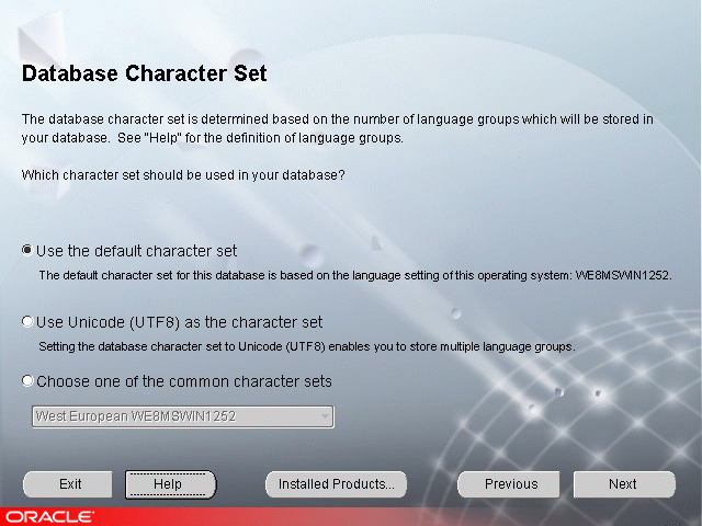 Text description of dbcharset.gif follows.