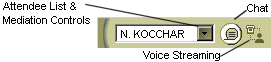 Attendee List, Chat, and Voice Streaming Icons
