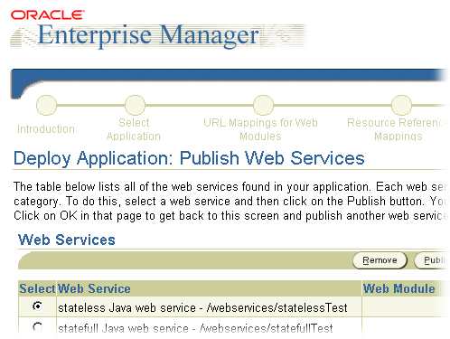 Oracle Enterprise Manager screen