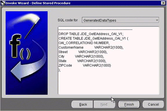 Defines Stored Procedures dialog box