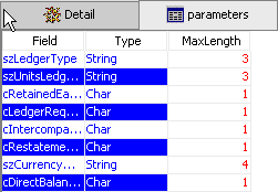 JDE parameters for creating schema.