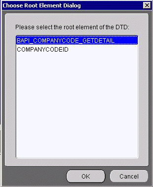 Choose Root Element Dialog