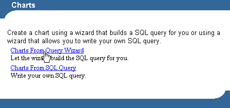 Shows Charts From Query Wizard link