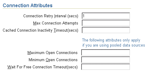 Connection Attributes section.