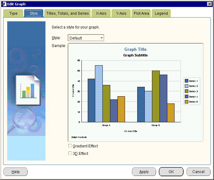 This graphic shows the Graph Type dialog.