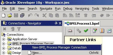 Create a new BPEL PM connection
