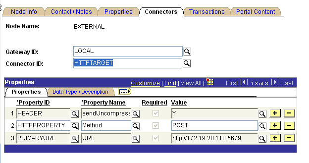 Connectors tab